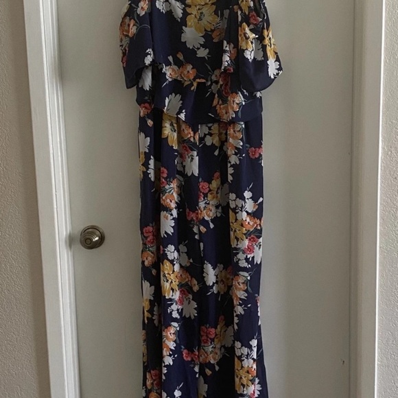Laundry by Shelli Segal Women’s Floral Two Tier Ruffle Palazzo Jumpsuit Size 12 - Picture 5 of 12
